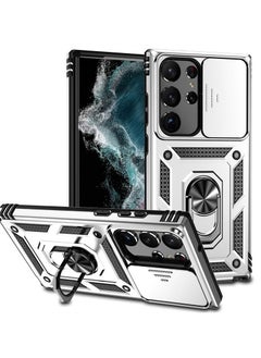 Samsung Galaxy S24Ultra Case, Slide Camera Cover, Built in Rotate Ring Kickstand, Heavy Duty Shockproof Protective Case