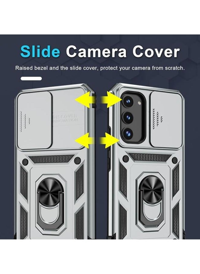 General - Samsung Galaxy S24Ultra Case, Slide Camera Cover, Built in Rotate Ring Kickstand, Heavy Duty Shockproof Protective Case - Image 1