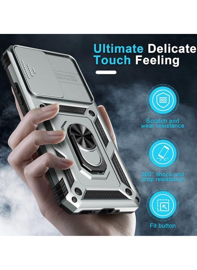 General - Samsung Galaxy S24Ultra Case, Slide Camera Cover, Built in Rotate Ring Kickstand, Heavy Duty Shockproof Protective Case - Image 1