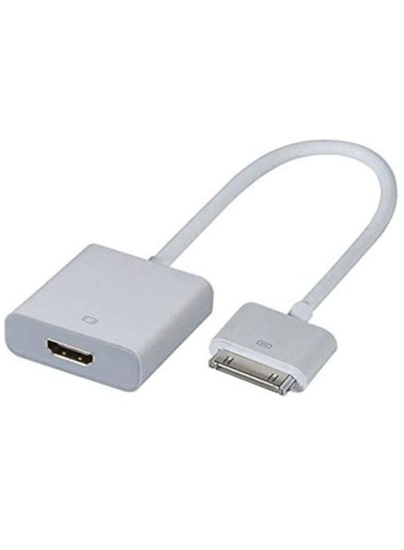 Ntech 1080P 30Pin Dock Connector to HDMI Cable Adapter Converter for iPad 1 2 3 iPhone 4 and 4S - Image 1