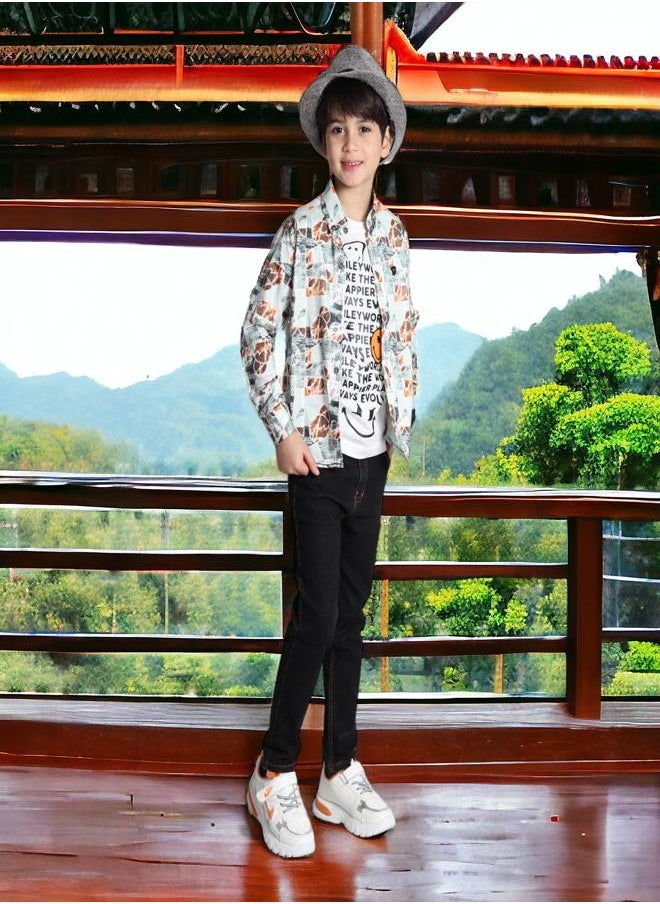 CHOiCE - Summer 2024 Fashion: Boys' Ensemble (Shirt & Tee) for 5-Year-Olds - Smooth Textures and Lively Hues for a Chic, Cozy Appearance, The best supplier for the product 🌈 CHOICE - Image 1