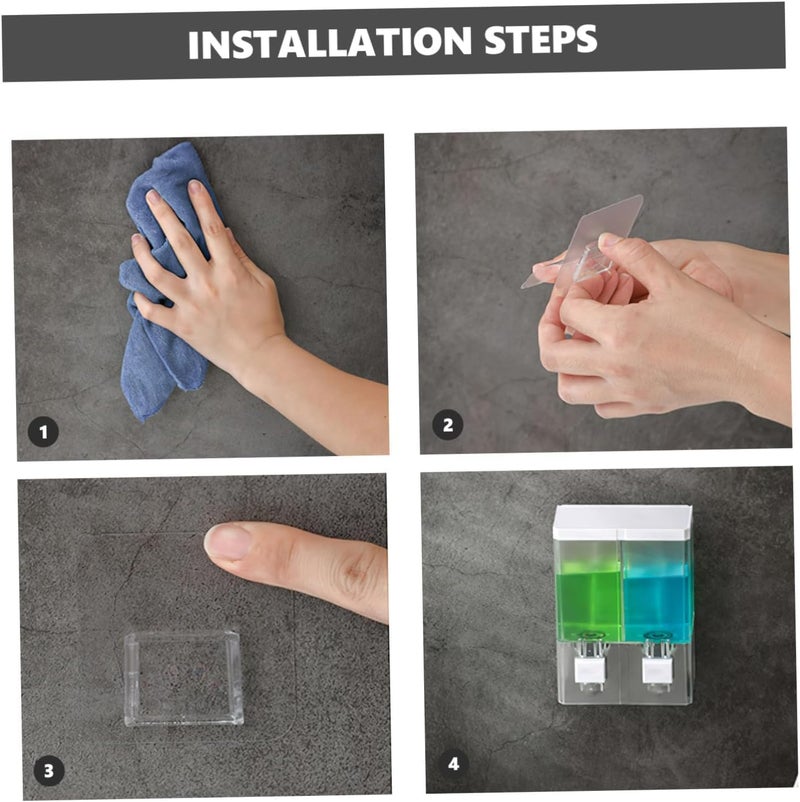 Toriox No Drill Self Adhesive Shower Soap Dispenser, Shampoo Dispenser Wall Mounted 2 Chamber for Shower Shampoo and Conditioner Dispenser for Home Hotel Restaurants Hospitals - Image 3