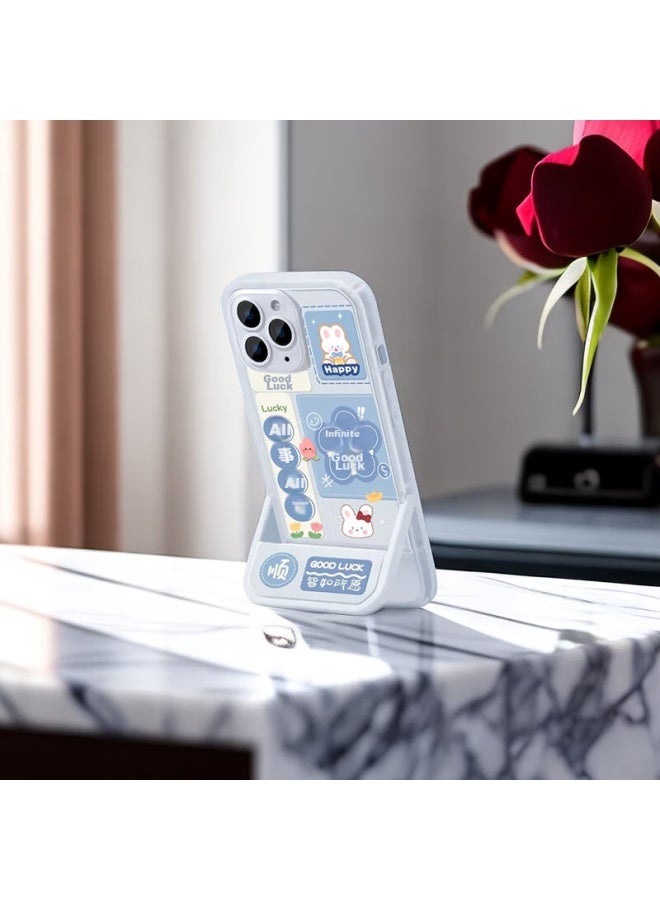 Sehan World Han Suitable For Apple 11 Phone Case Cute Fresh Good Luck Everything Goes Well Pattern Iphone 11 Phone Case Protective Cover With Invisible Folding Stand To Support Watching Movies - Image 3