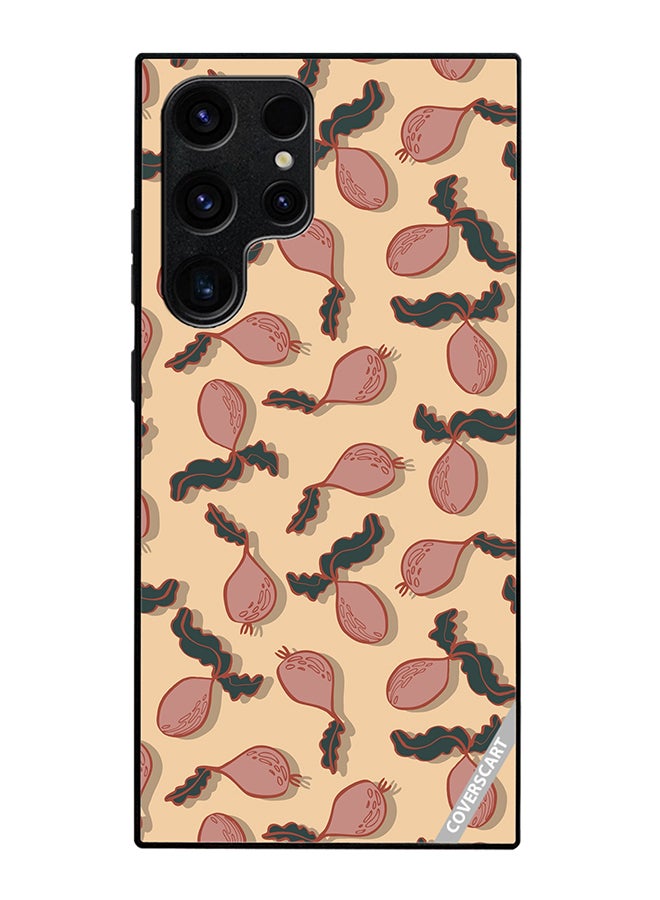 COVERSCART Protective Case Cover For Samsung Galaxy S23 Ultra Beetroot Vegetable Vector Seamless Pattern Design Multicolour