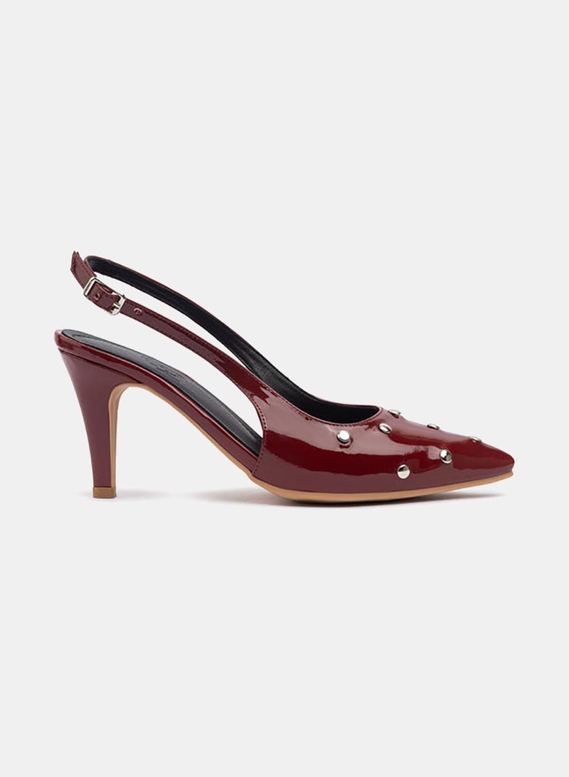 TGS Studded Closed Mid Heel Slingbacks - Image 2