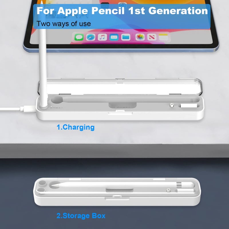 AreMe 2 in 1 Charging Case Compatible with Apple Pencil 2nd and 1st Generation, Magnetic Wireless Charger Dock for Pencil 2nd Gen, Portable Travel Case Storage Box for iPad Pencil - Image 3