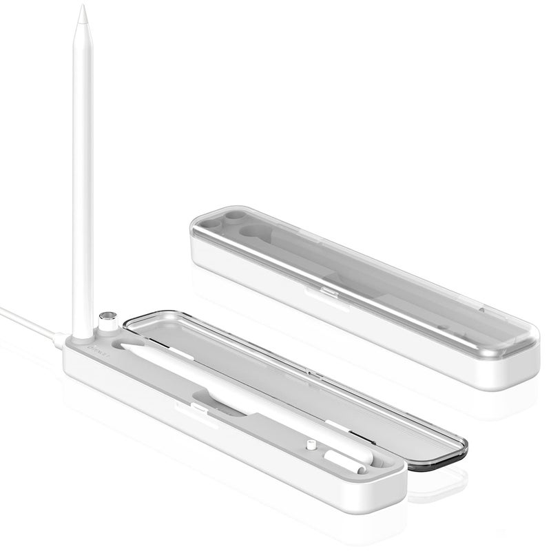 AreMe 2 in 1 Charging Case Compatible with Apple Pencil 2nd and 1st Generation, Magnetic Wireless Charger Dock for Pencil 2nd Gen, Portable Travel Case Storage Box for iPad Pencil - Image 1