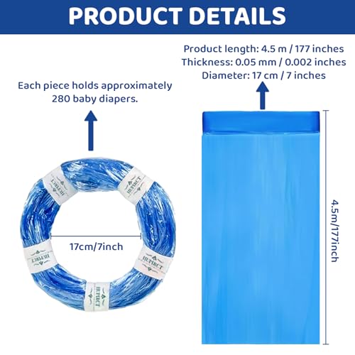 HUPIRCT 12er-Pack Refill Bags, Cat Litter Refill Bags, Diaper Refills, With Excellent Sealing and Toughness, The Refill Bag is Compatible With all Diaper Pails and Cat Litter Disposal Pails - Image 3