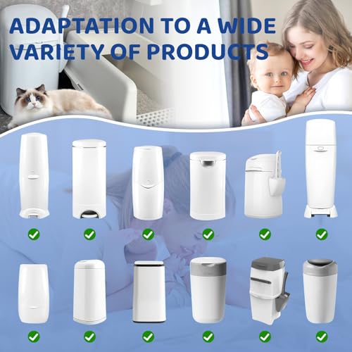 HUPIRCT 12er-Pack Refill Bags, Cat Litter Refill Bags, Diaper Refills, With Excellent Sealing and Toughness, The Refill Bag is Compatible With all Diaper Pails and Cat Litter Disposal Pails - Image 5