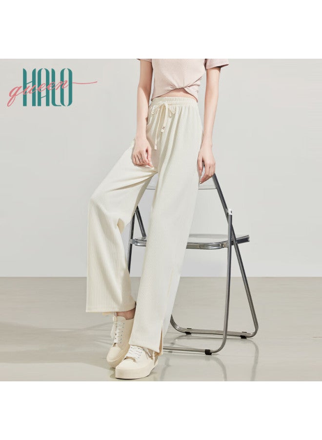 HALOQUEEN Halo Queen Women's Casual Drawstring Wide Leg Pants Spring Autumn Fashion Loose Straight Leg Pants H13qk5970 - Image 1