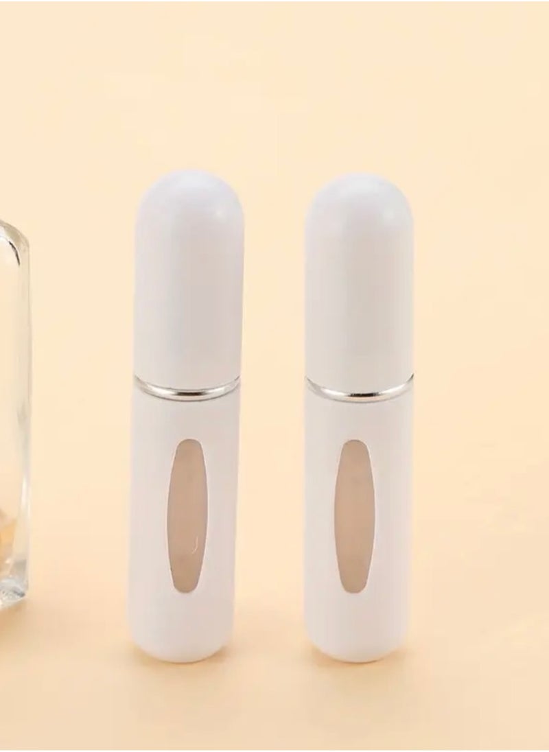 CleanWave - The Pure Effect Mini Perfume Atomizer Spray Bottles – 2-Pack Refillable Travel Size (5ml) in White – Leak-Proof, Portable Scent Pump for Purse, Pocket, Travel & Daily Use - Refillable Atomizer Perfume Spray  - Image 1