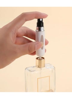 كلين ويف زجاجات رذاذ عطر صغيرة – عبوتان بحجم سفر قابل لإعادة التعبئة (5 مل) باللون الأبيض – مضخة رائحة محمولة مقاومة للتسرب للمحفظة والجيب والسفر والاستخدام اليومي - رذاذ عطر رذاذ قابل لإعادة التعبئة  - Image 2