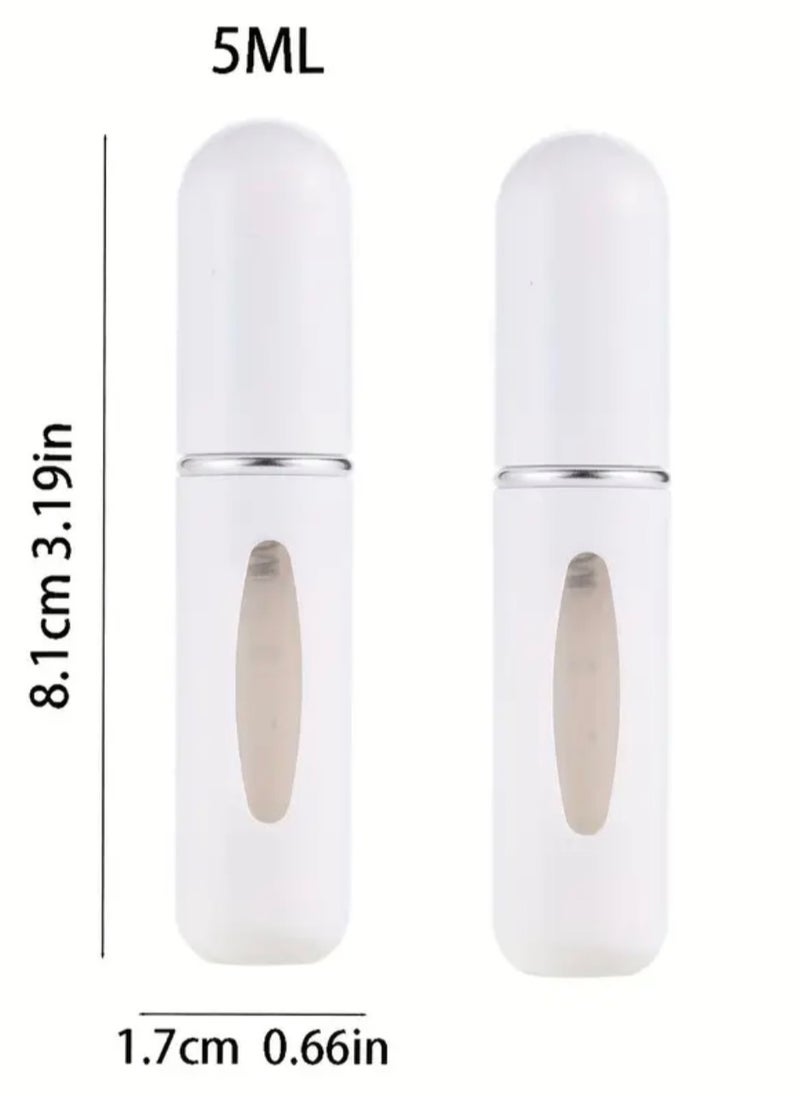 CleanWave - The Pure Effect Mini Perfume Atomizer Spray Bottles – 2-Pack Refillable Travel Size (5ml) in White – Leak-Proof, Portable Scent Pump for Purse, Pocket, Travel & Daily Use - Refillable Atomizer Perfume Spray  - Image 3