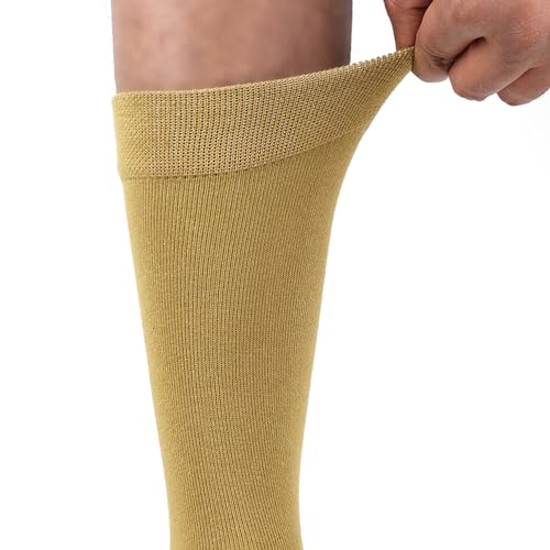 FOOTPRINTS Odour free Organic Cotton & Bamboo Men's Formal Socks | 2 Black, 1 White & 2 Khaki | Pack of 5 - Image 4