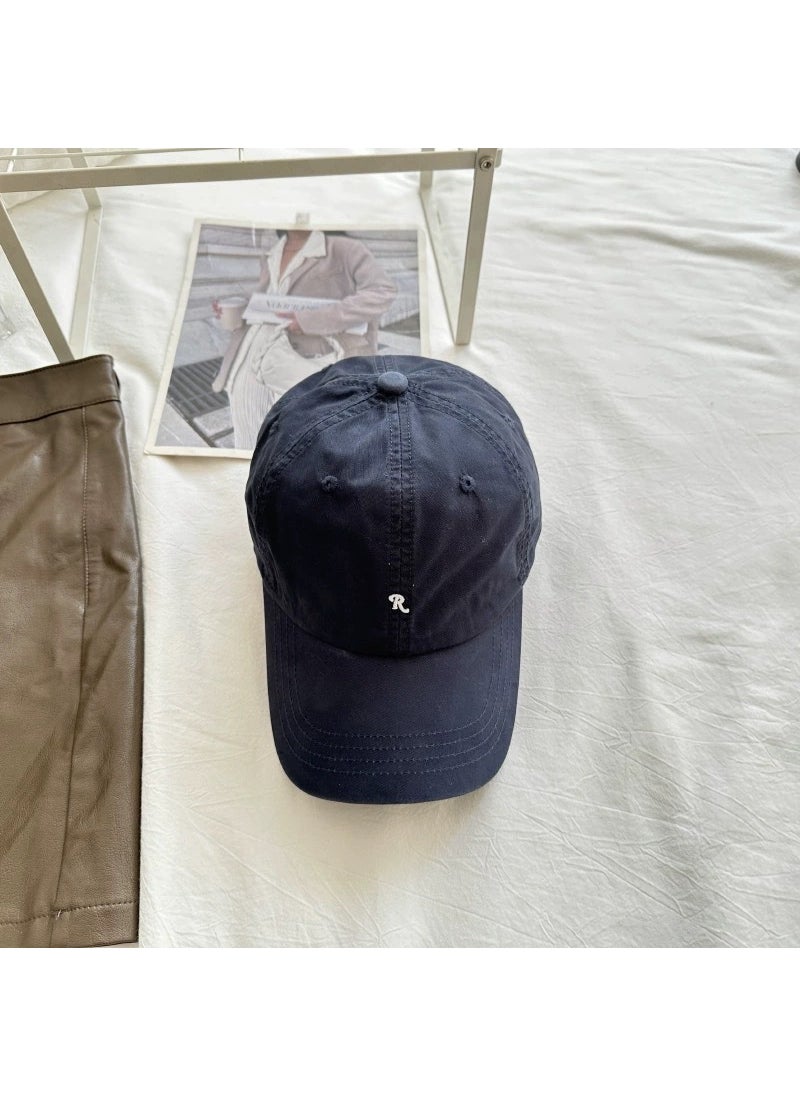 Generic - High-Quality Embroidered Cotton Baseball Cap Retro Navy blue - Image 1