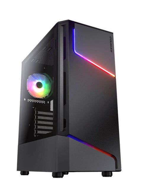 MX360 Dual Blades of Lightning RGB Mid Tower PC Case, Supports up to 360MM Radiator, 315MM Graphics Card, 170MM CPU Cooler, USB 3.0 x 2, USB 2.0 x 1, Audio, RGB Button, Black | 385CC60.0001