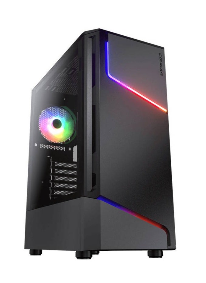 Cougar - MX360 Dual Blades of Lightning RGB Mid Tower PC Case, Supports up to 360MM Radiator, 315MM Graphics Card, 170MM CPU Cooler, USB 3.0 x 2, USB 2.0 x 1, Audio, RGB Button, Black | 385CC60.0001 - Image 1