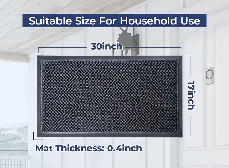 Muddy MatÂ® Mesh Door Mat Heavy-Duty Quick-Dry Floor Mat, Sand & Dirt Trapper for Indoor & Outdoor, Ideal for Entrance, Mudrooms, Patios & Garages, Low-Profile, Non-Slip, Washableâ€“ Black 17"x30"x0.4" - Image 5