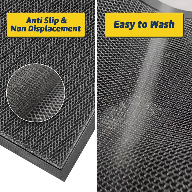 Muddy MatÂ® Mesh Door Mat Heavy-Duty Quick-Dry Floor Mat, Sand & Dirt Trapper for Indoor & Outdoor, Ideal for Entrance, Mudrooms, Patios & Garages, Low-Profile, Non-Slip, Washableâ€“ Black 17"x30"x0.4" - Image 4