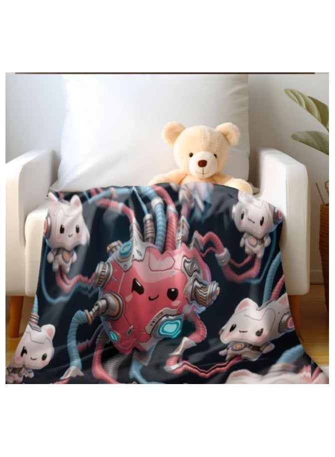 عام بطانية رقيقة من الفانيلا الكرتونية للأطفال أو الطلاب (دافئة ومريحة ومناسبة للنوم والألعاب) 100 سم * 150 سم - 840 - Image 4