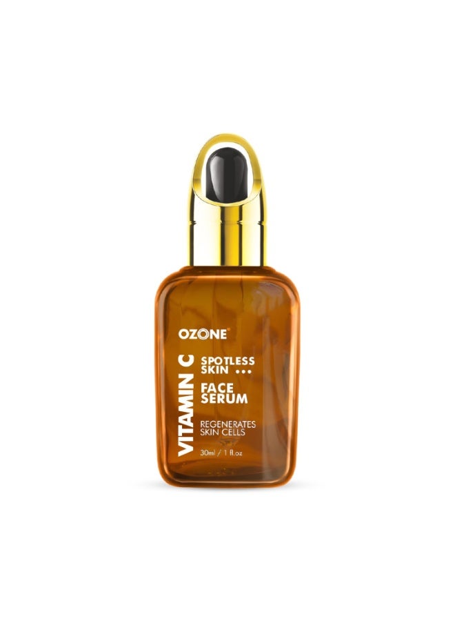أوزون سيروم الوجه بفيتامين سي | كريستال جلو مع برقوق كاكادو | سيروم للوجه للبشرة العادية والدهنية والبشرة الخالية من البقع وتجديد خلايا البشرة | بارابين وخالي من المواد الكيميائية | للرجال والنساء | 30 مل - Image 1