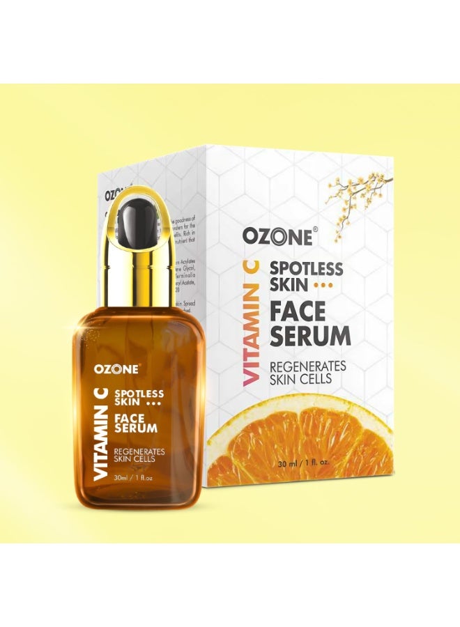 أوزون سيروم الوجه بفيتامين سي | كريستال جلو مع برقوق كاكادو | سيروم للوجه للبشرة العادية والدهنية والبشرة الخالية من البقع وتجديد خلايا البشرة | بارابين وخالي من المواد الكيميائية | للرجال والنساء | 30 مل - Image 2