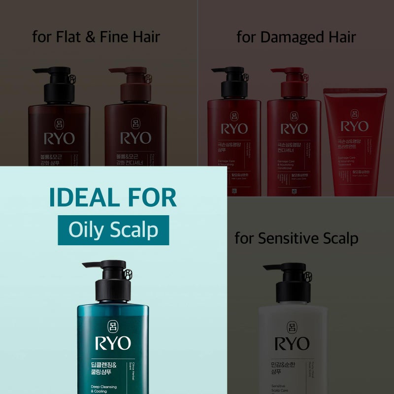 RYO Deep Cleansing Shampoo with Korean Ginseng & Caffeine - Cooling and Refreshing for Oily Scalp, Hair Loss Care, Anti-Dandruff, Sebum Control, 16 Fl Oz. - Image 5