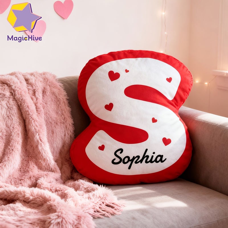 Large Letter A Cushion With Insert Personalized Romantic Love Couple Pillow Decorative Soft Throw For Sofa Bed Birthday Valentine Gift - Image 5