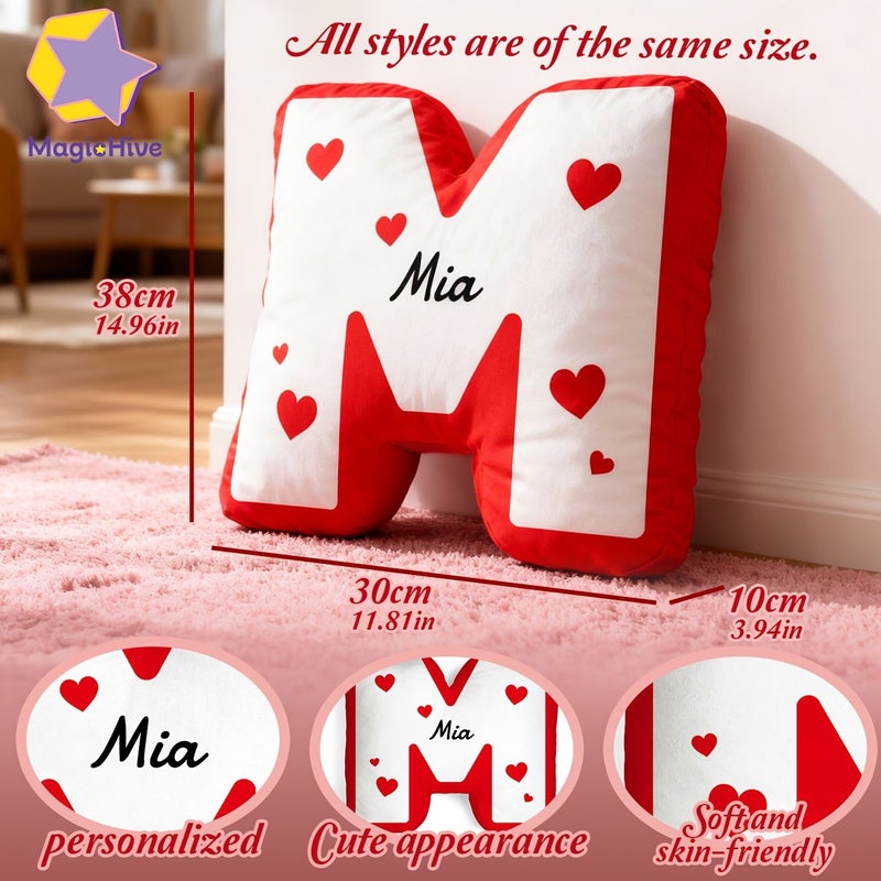 Large Letter A Cushion With Insert Personalized Romantic Love Couple Pillow Decorative Soft Throw For Sofa Bed Birthday Valentine Gift - Image 3