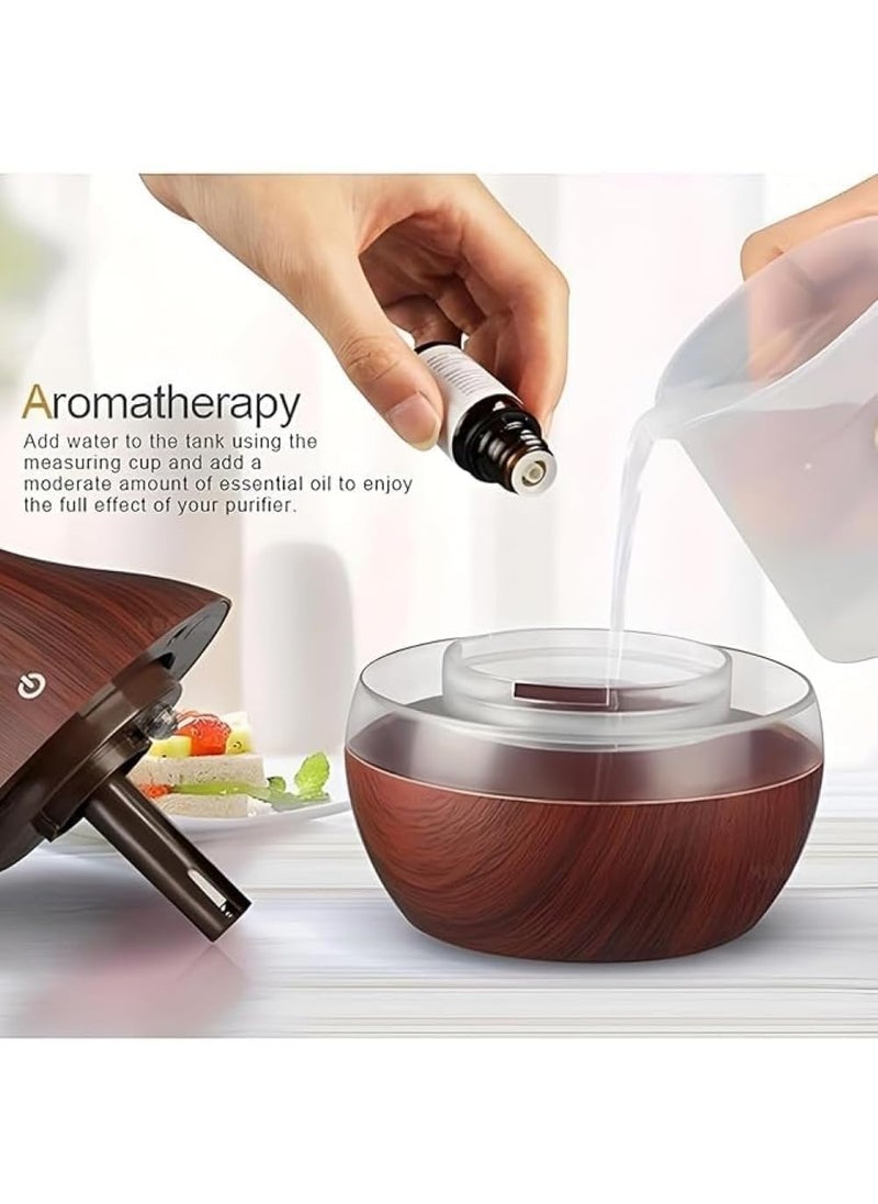 Pinzano Pinzano Wood Cool Mist Ultrasonic Humidifier for Room Moisture Aroma Diffuser for Home Essential Oil Diffuser with Colorful Light Auto ShutOff Ideal for Office car Travel Home  - Image 5