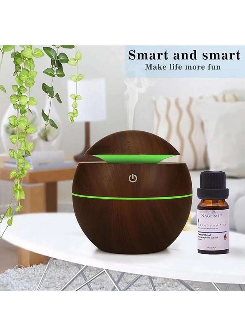 Pinzano Pinzano Wood Cool Mist Ultrasonic Humidifier for Room Moisture Aroma Diffuser for Home Essential Oil Diffuser with Colorful Light Auto ShutOff Ideal for Office car Travel Home  - Image 3