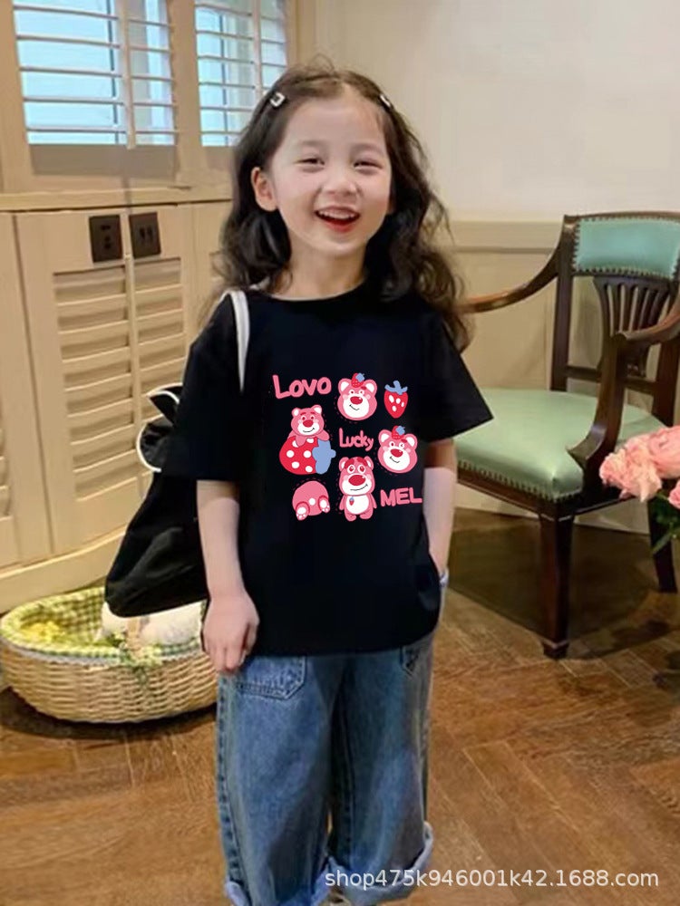 100% Cotton Cartoon Children'S Clothing Boys' Short-Sleeved T-Shirt Loose Children'S Thin T-Shirt Girls' Half-Sleeved Top - Image 2