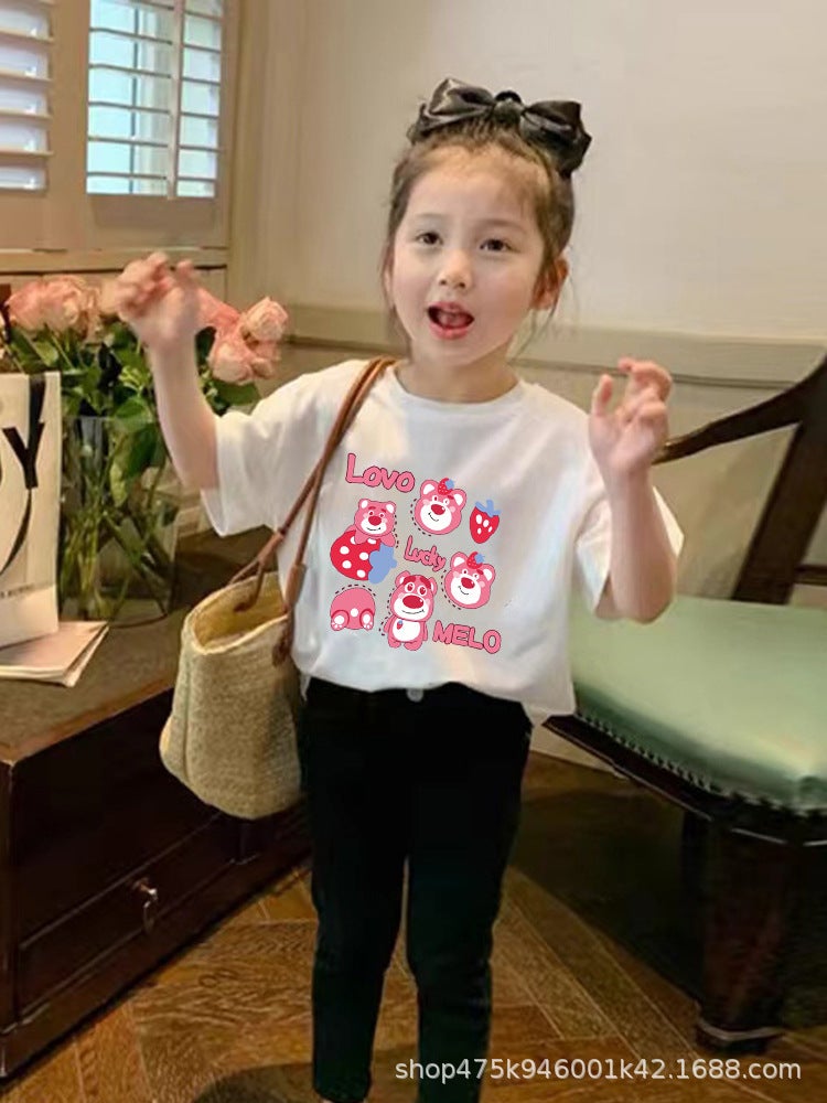 100% Cotton Cartoon Children'S Clothing Boys' Short-Sleeved T-Shirt Loose Children'S Thin T-Shirt Girls' Half-Sleeved Top - Image 4