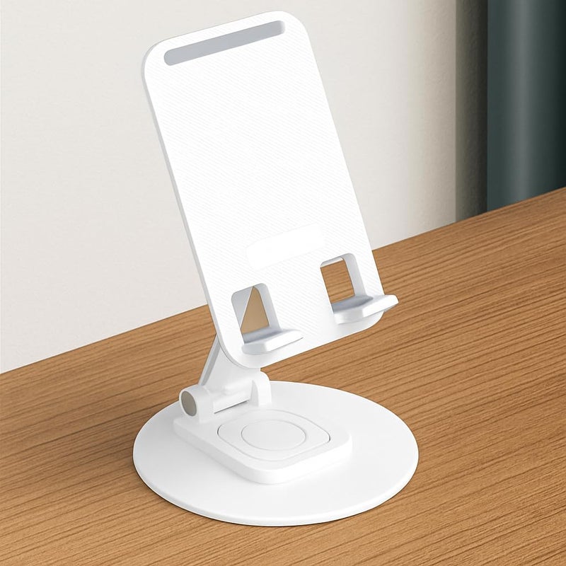 FITTO 360° Rotatable & Foldable Mobile Holder for Flat Surfaces – Universal Adjustable Cell Phone Stand, Hands-Free Desk Phone Holder for Office, Kitchen, Bedside, Video Calls & Streaming - Image 1