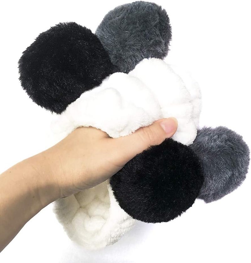 Co-link 2pcs Fashion Face Wash Panda Animal Ears Hair Band Panda Elastic Headbands for Girls Makeup Face Washing Headband Hairdo Facial Mask Hairband Hair Accessory 