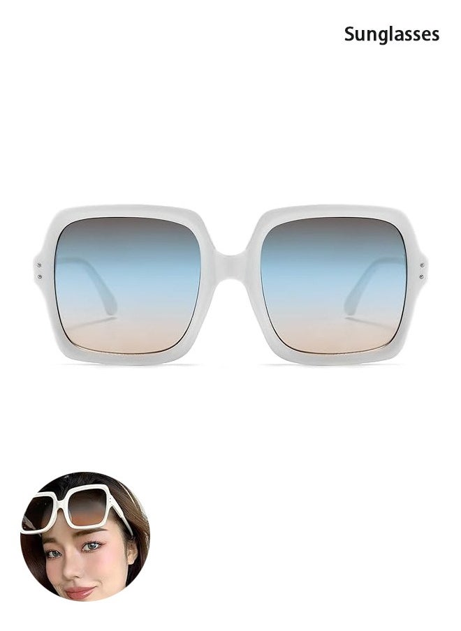 Fazza Sunglasses Oversized Square for Women Big Large Wide Fashion Shades  UV Protection Unisex  - Image 1