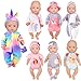 iBayda 7 Sets Baby Doll Clothes  Accessories Include Rompers Dresses and Hats for 1416 Inch 3543cm Newborn Dolls Doll Not Included - Image 4