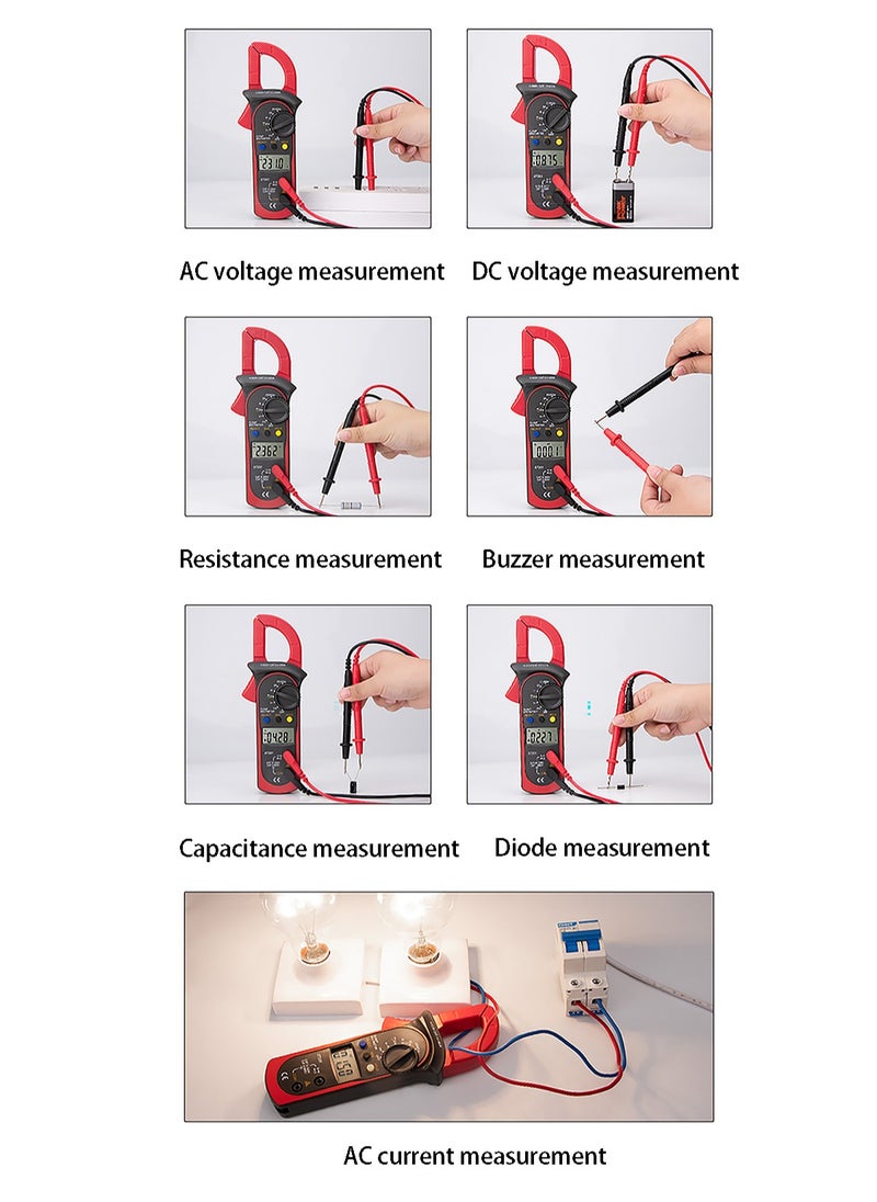 ToolHouse - 4000 Count Digital Clamp Meter, Multimeter Voltage Tester, Auto-ranging Amp Tester, Measuring AC/DC Voltage AC Current Resistance Capacitance Diodes Frequency Continuity - Image 1