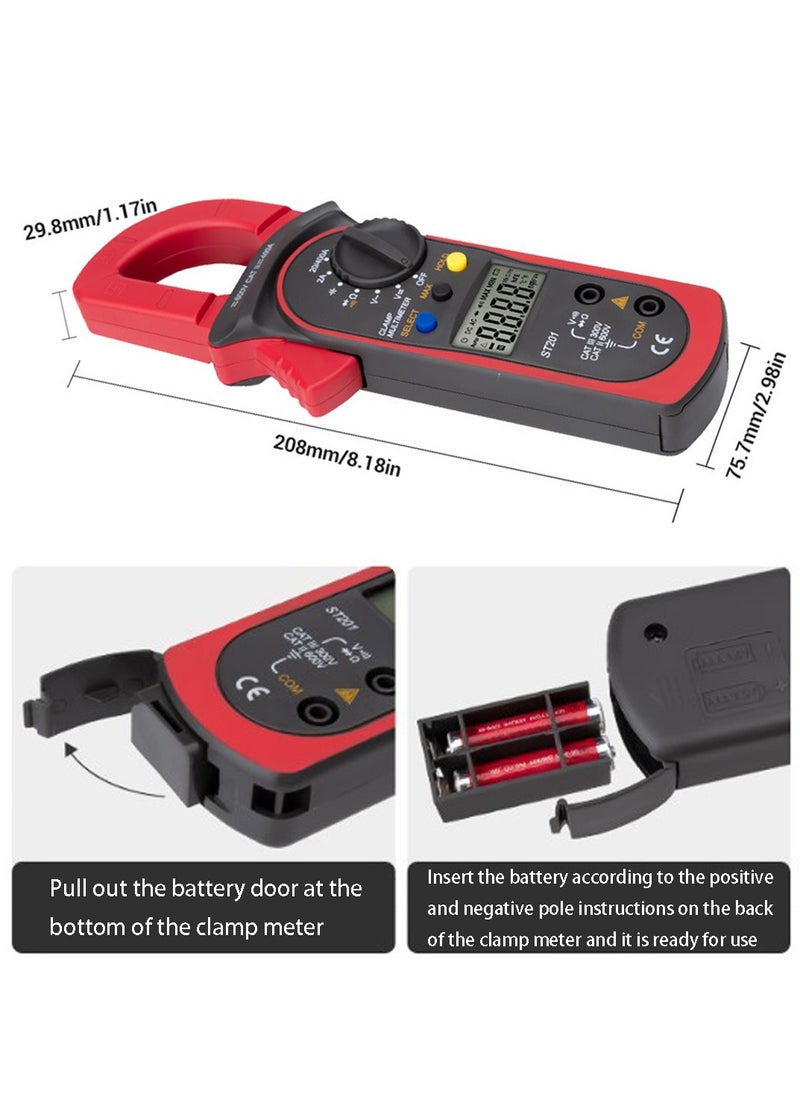 ToolHouse - 4000 Count Digital Clamp Meter, Multimeter Voltage Tester, Auto-ranging Amp Tester, Measuring AC/DC Voltage AC Current Resistance Capacitance Diodes Frequency Continuity - Image 1
