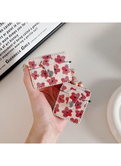 Suitable For AirPods 4 Headphone Case Cartoon All-inclusive Leather Case For Apple1/2 Generation Pro2 Bluetooth Protective Case One-piece Case-Color:One-piece Leather Case-red Small Flower-Model:Airpods 1/2 Generation (protective Sleeve)