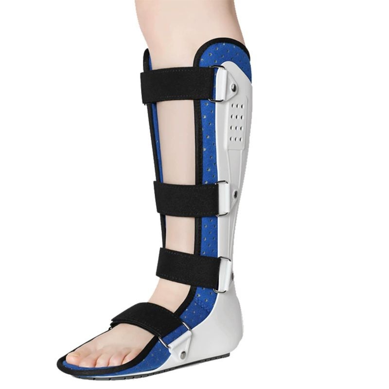 Ankle Foot Brace S Size White - Rigid Shell Adjustable Straps Stable Immobilization Foot Drop Brace for Foot Ankle Injury Recovery Daily Use - Image 1