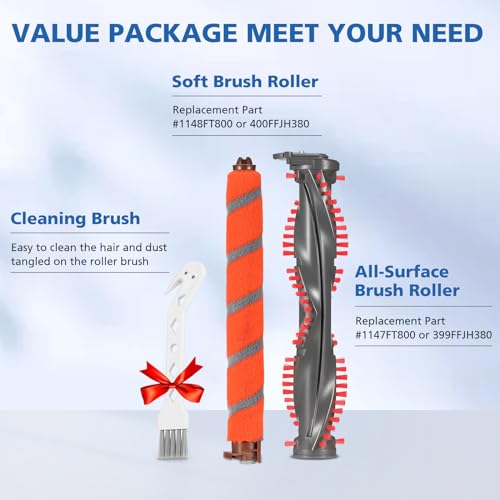 LINNIW Brush Roller Replacement Kit Compatible with Shark DuoClean NV800, NV800W, NV801, NV801Q, NV803, UV810, HV380, HV380C, HV380W, HV381, HV381C, HV382, HV382BRN, HV383, HV384Q Vacuum Cleaner, 8.74IN - Image 4