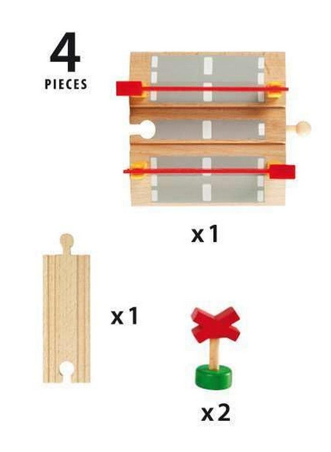 Brio مجموعة تقاطع السكك الحديدية BRIO World 33388-4 قطع | ملحق قطار خشبي ممتع وتفاعلي للأطفال | يعزز الإبداع والمهارات الحركية | لعبة صديقة للبيئة معتمدة من FSC للأعمار 3 سنوات وما فوق - Image 4