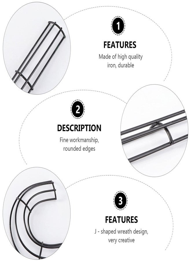 Sewroro J-Shape Wreath Frame 12 Inch Metal Garland Ring for DIY Flower Hanging Hoop Home Decor Reusable Stable Structure - Image 3