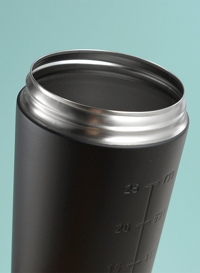 Stainless Steel Single Layer Protein Powder Shaker Mug Shake Water Cup 750ML, Black - Image 3