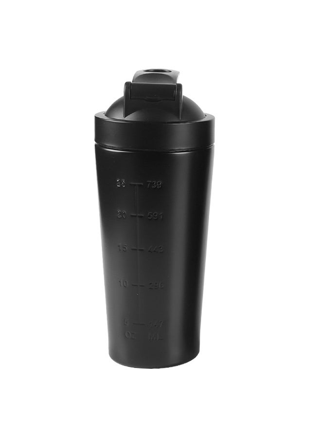 Stainless Steel Single Layer Protein Powder Shaker Mug Shake Water Cup 750ML, Black - Image 1