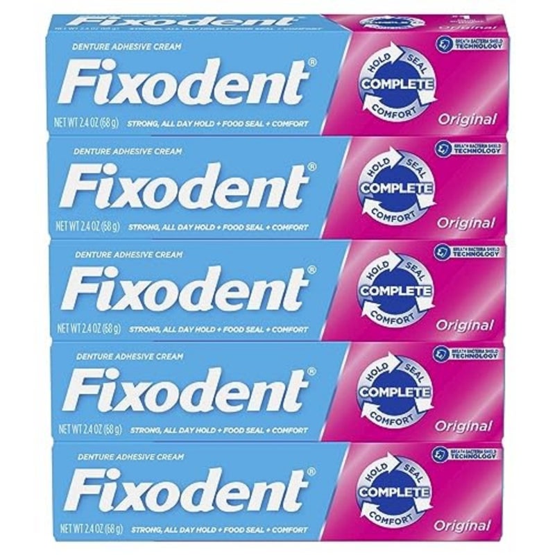 Original Secure Denture Adhesive Cream for Full and Partial Denture Wearers, 2.4oz Pack of 5 - Image 2