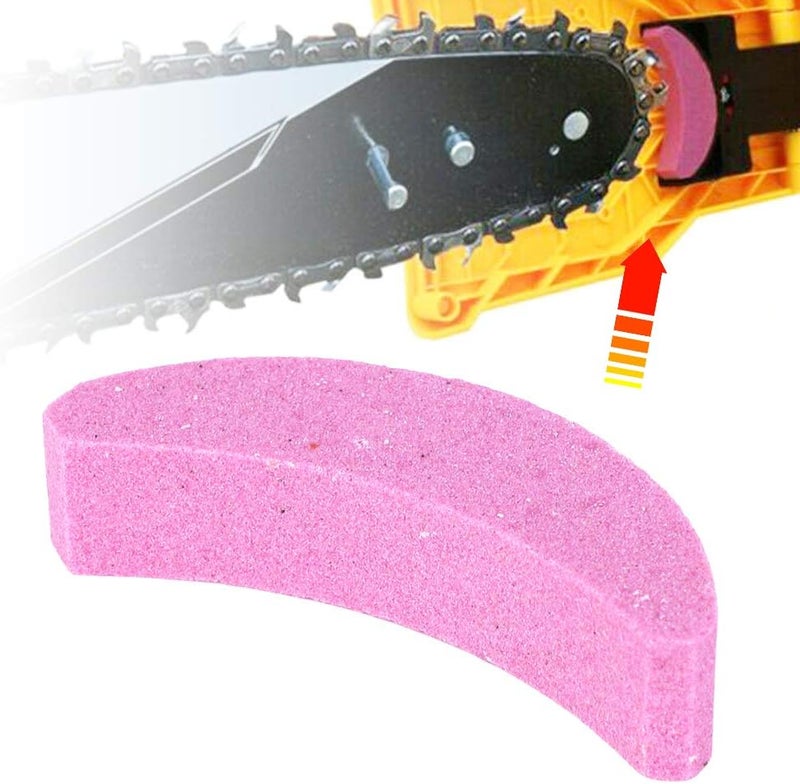 10 Pcs Pink Crescent Shaped Chain Stone, Portable Chainsaw Blade Sharpener - Image 4