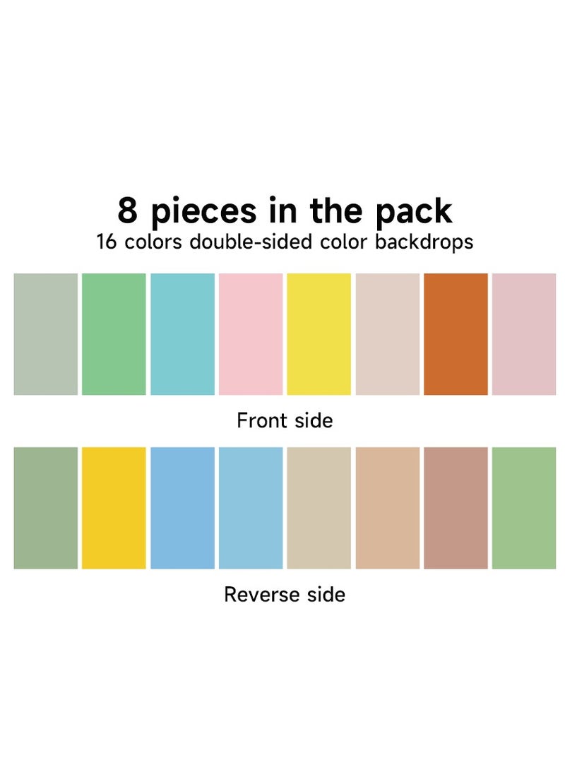 RATSAW 8 Pack 16 Patterns Original Design Photography Background Paper Double-Sided Waterproof Reusable 57 x 87 CM Morandi Photo Tabletop Backdrops for Food Jewelry Cosmetics Makeup - Image 2