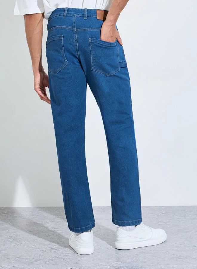 Styli  Men Relaxed Fit Jeans with Loop for Men | Best Price UAE